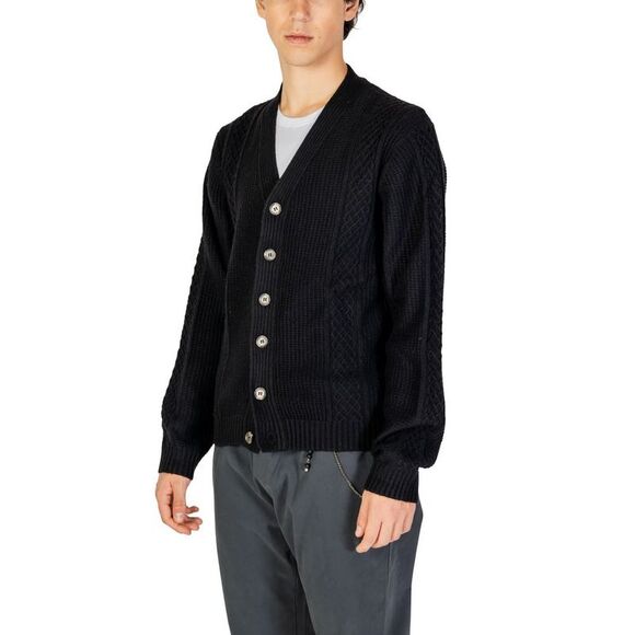 Hamaki-Ho Black Polyester Men's Cardigan - Picture 3 of 5